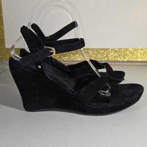 UGG Australia Arianna suede strappy wedge sandal  black Sz 9.5 ♡ S/N 3059 *